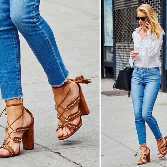 Aquazzura Tulum Sandals - Cognac - Sz 40 - Picture 2 of 8